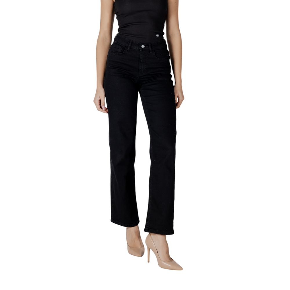 Black Cotton Relaxed Fit Jeans