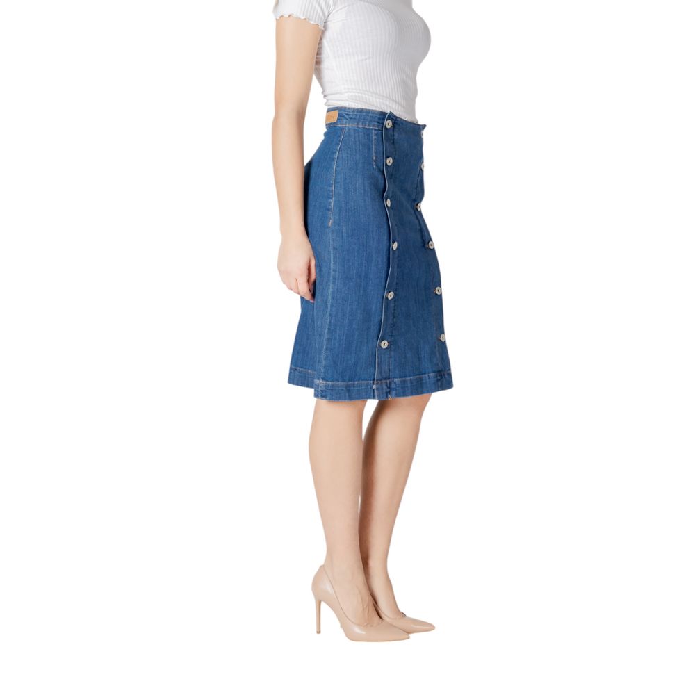 Blue Cotton Long Skirt
