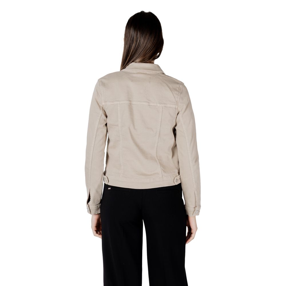 Beige Cotton Denim Jacket