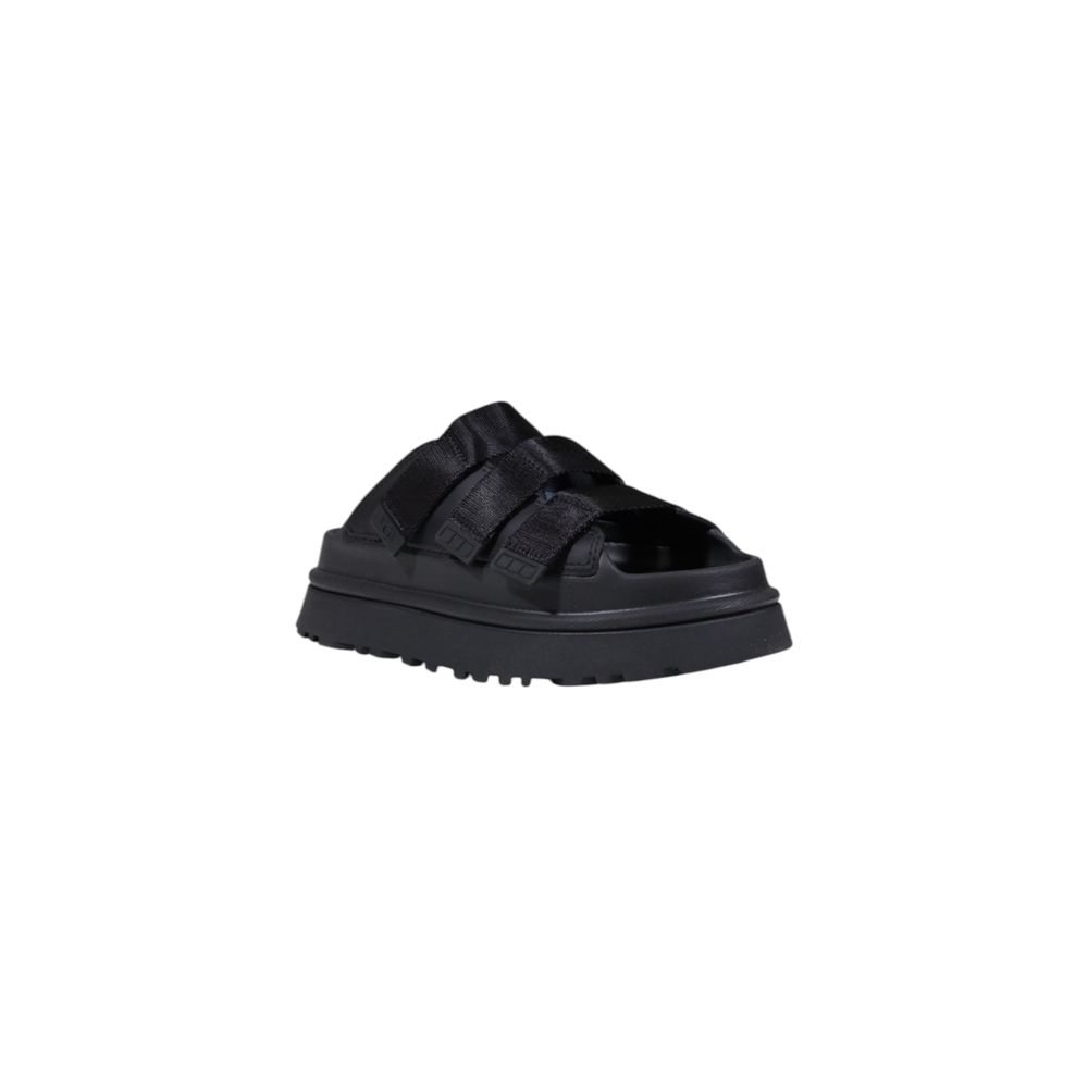 Black Artificial Leather Platform Pumps