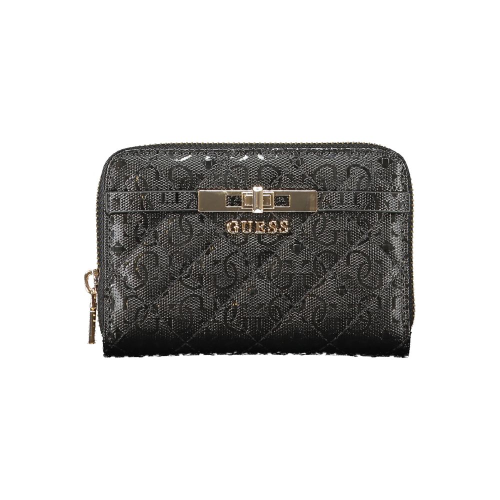 Black Polyurethane Women Wallet