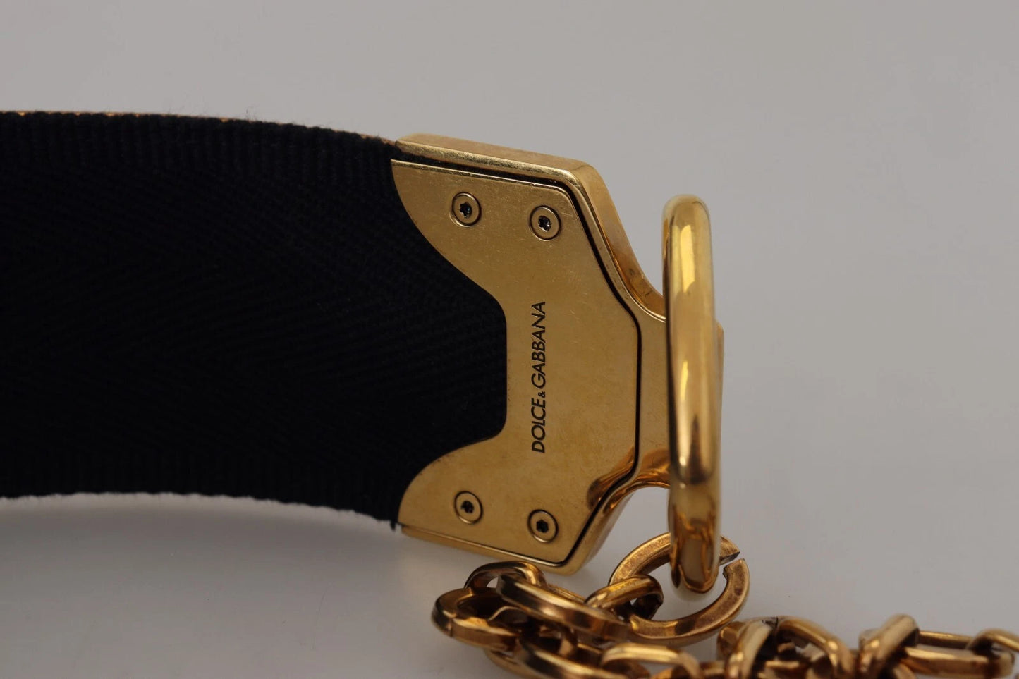Gold Beige Textile Leather AMORE Shoulder Strap