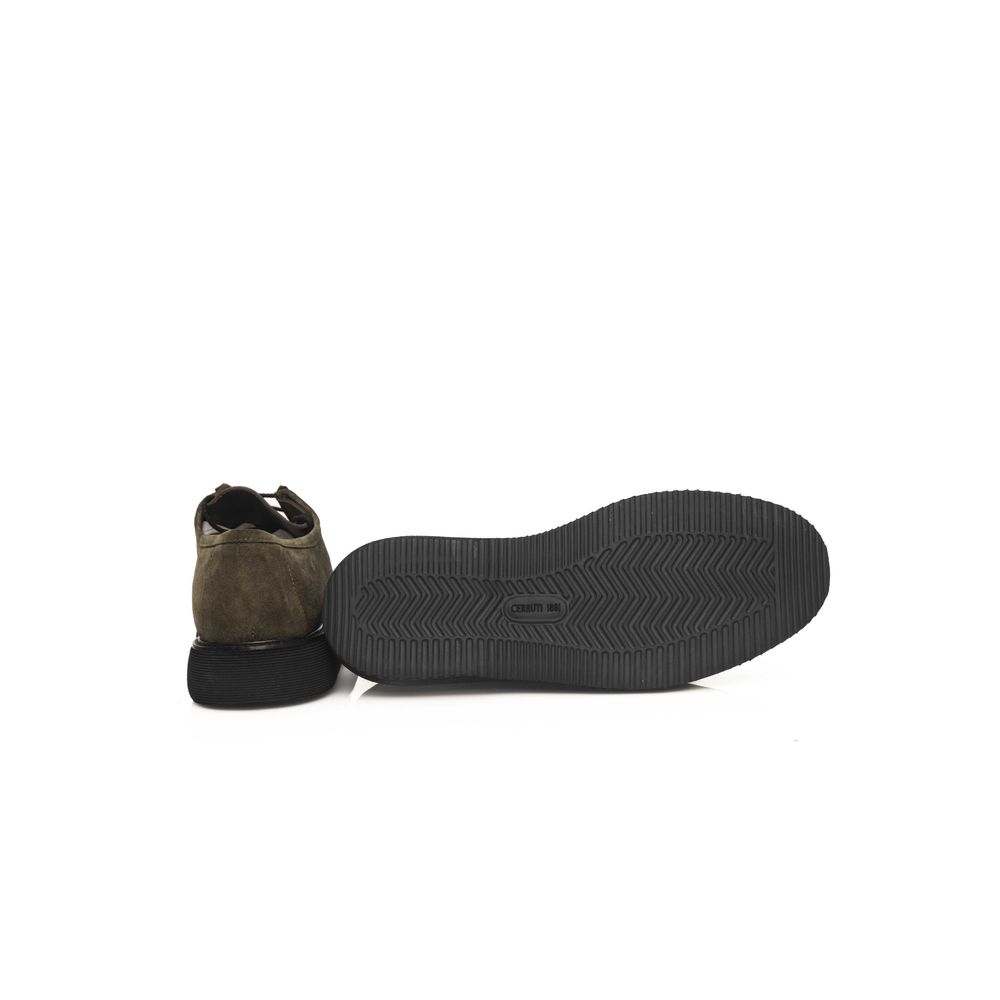 Green Calfskin Men Derby Shoe