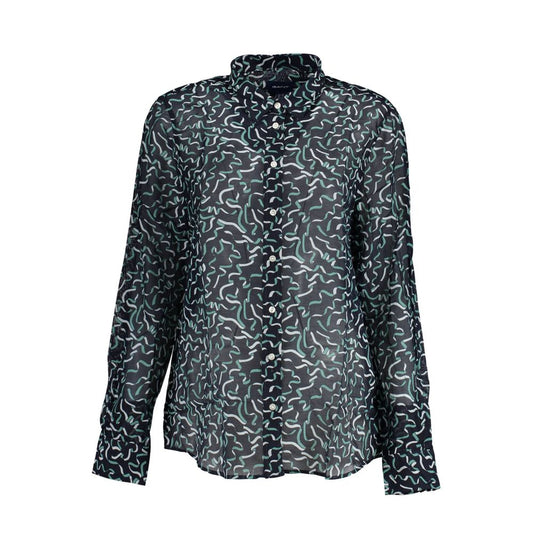 Blue Cotton Women Shirt