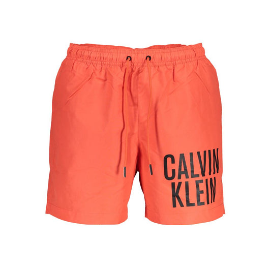 Red Recycled Polyester Men's Swim Boxer