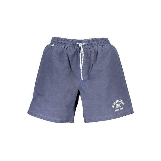 Blu Polyester Men Swim Boxer