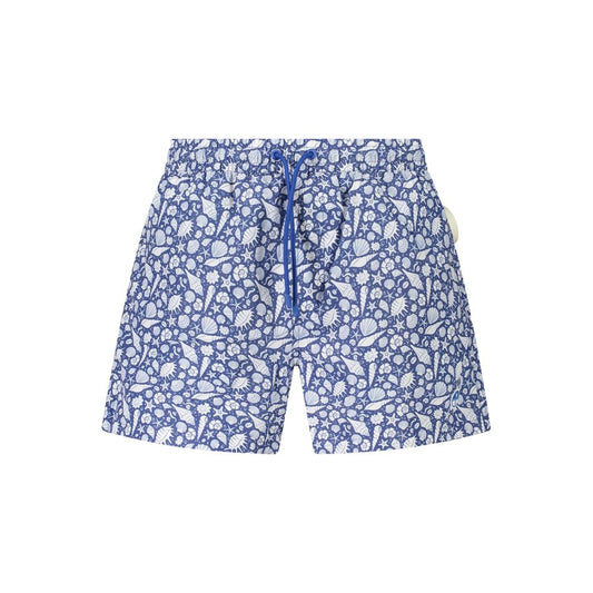 Blu Polyester Men's Swim Boxer