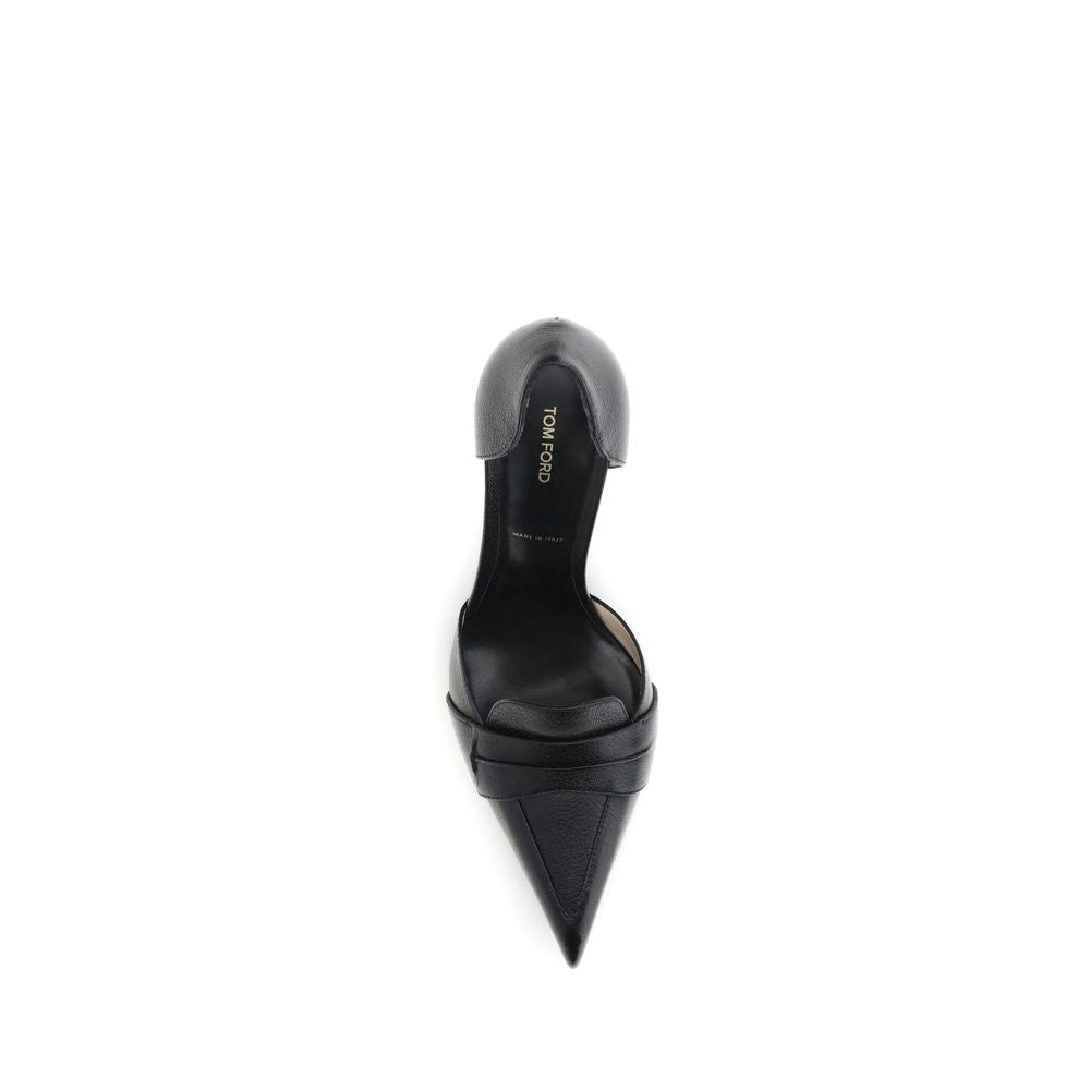 Black Leather High Heel Pumps