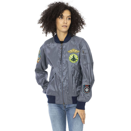Light Blue Polyamide Women Jacket