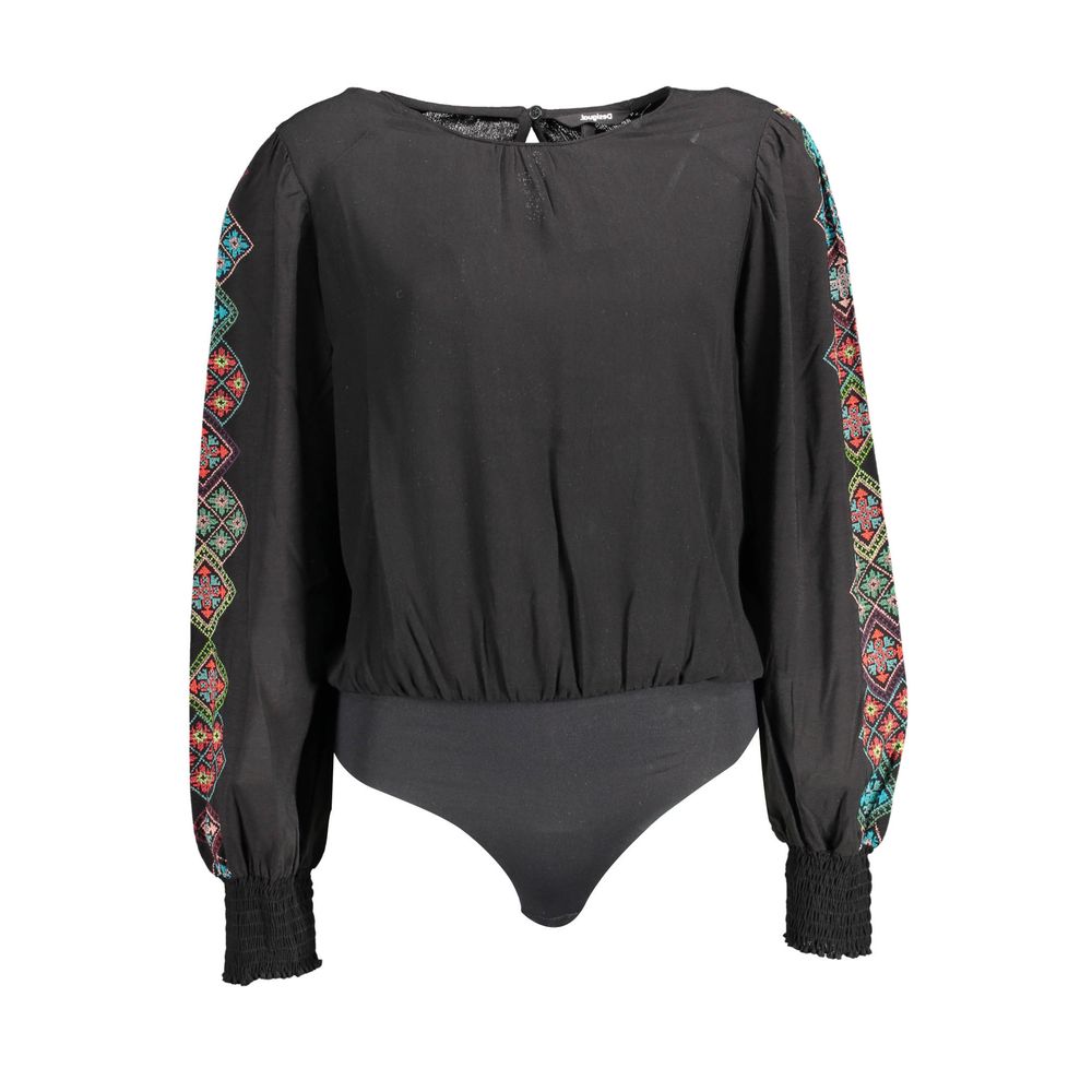 Black Viscosa Women Bodysuit