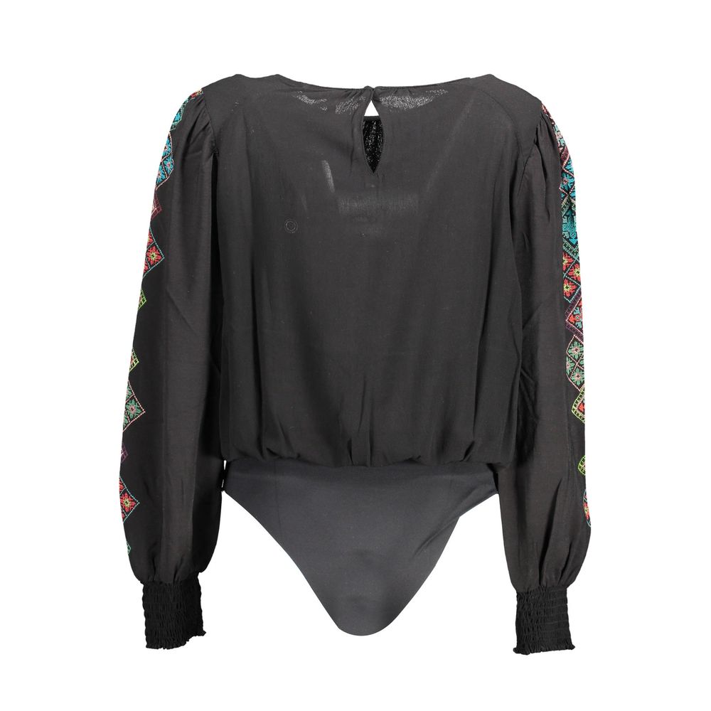 Black Viscosa Women Bodysuit