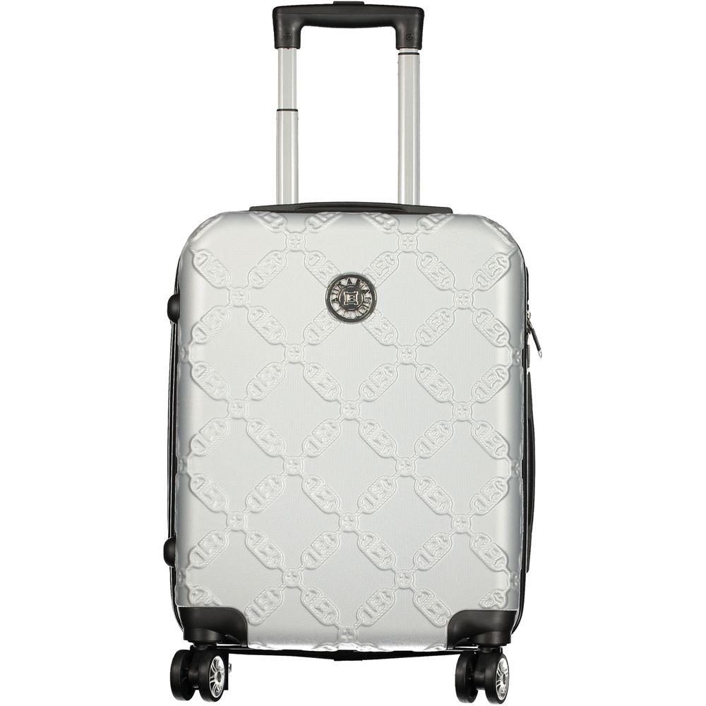 Silver Polyurethane Women's Travel Bag