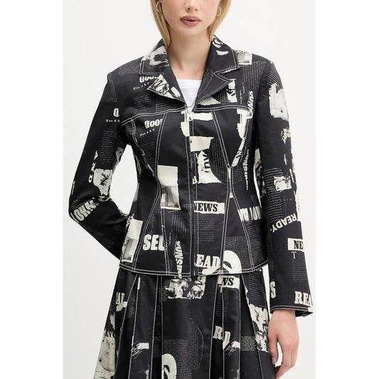 Black Cotton Women Jacket