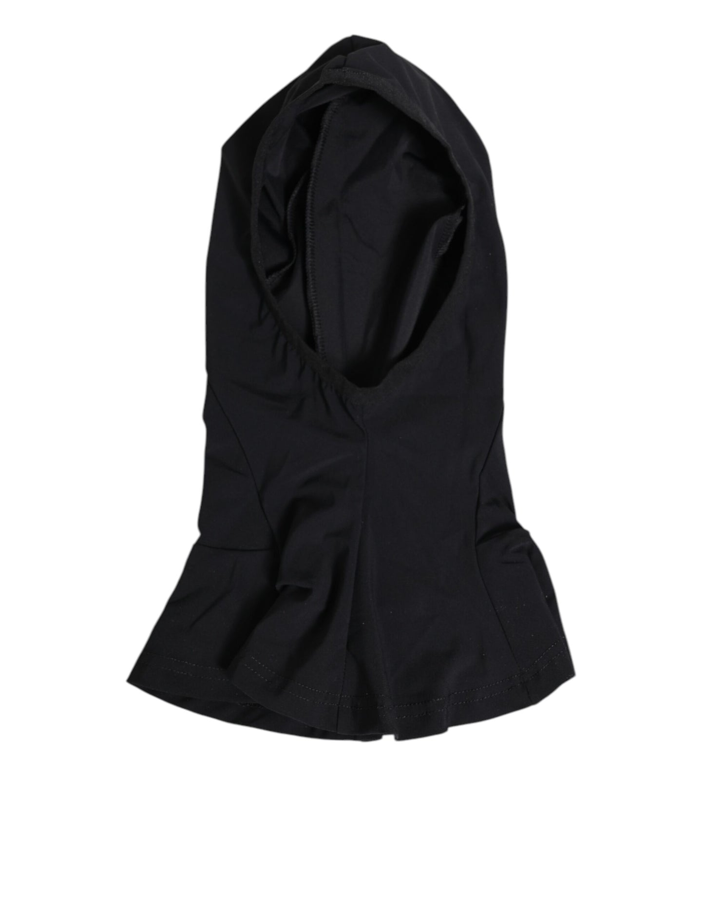 Black Nylon Elastane Balaclava Hood Face Cover Hat