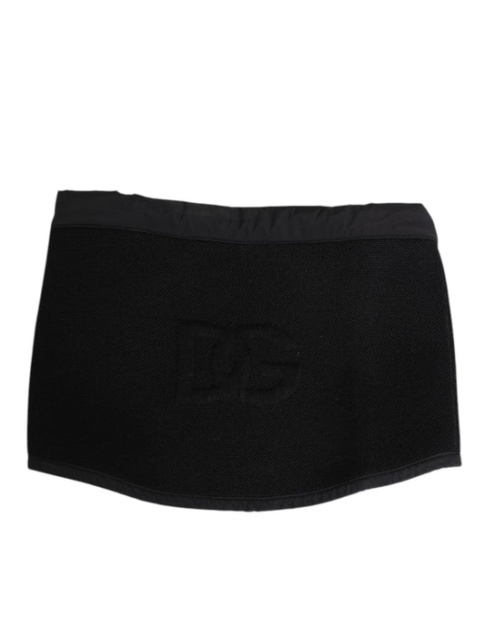 Black Lace Stole Knitted DG Logo Men One Size  Scarf