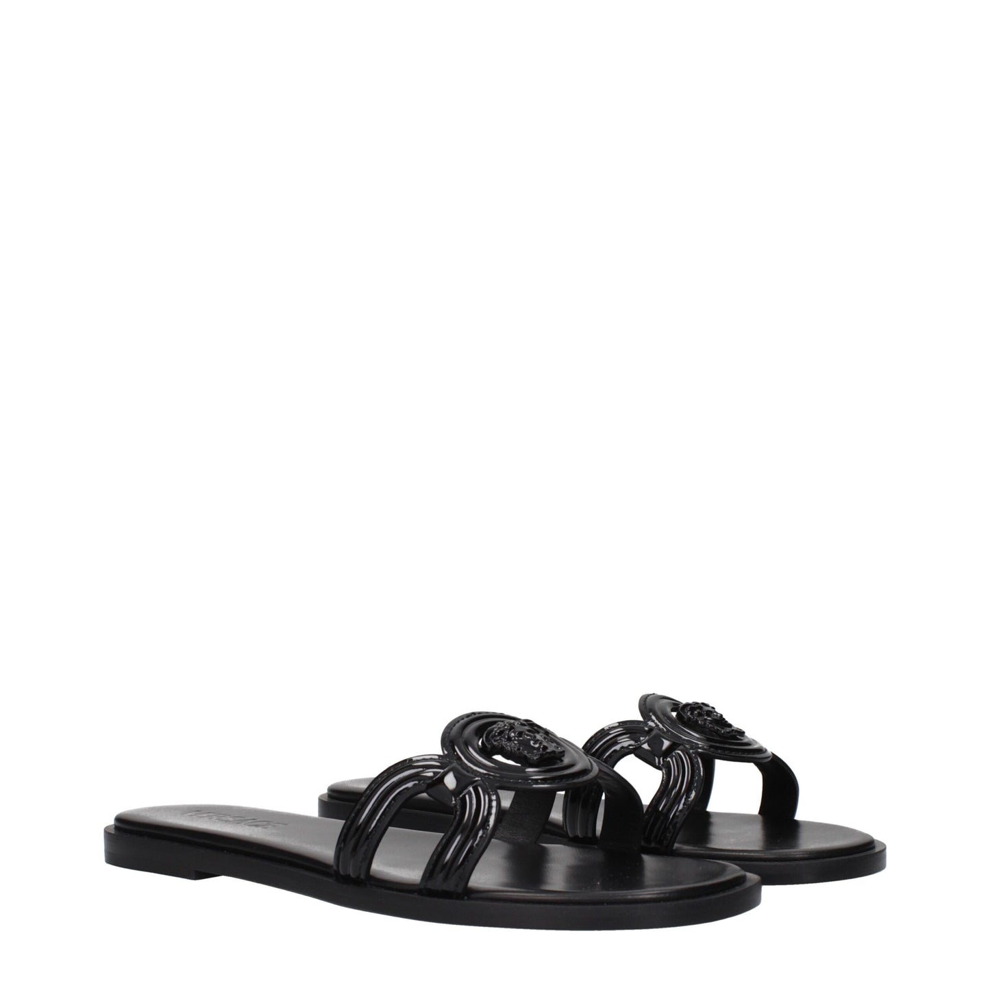Black Leather Slippers