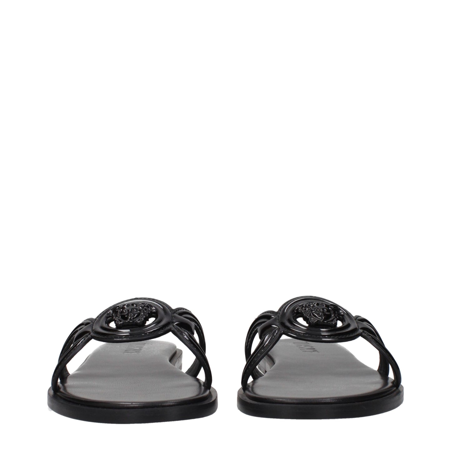 Black Leather Slippers