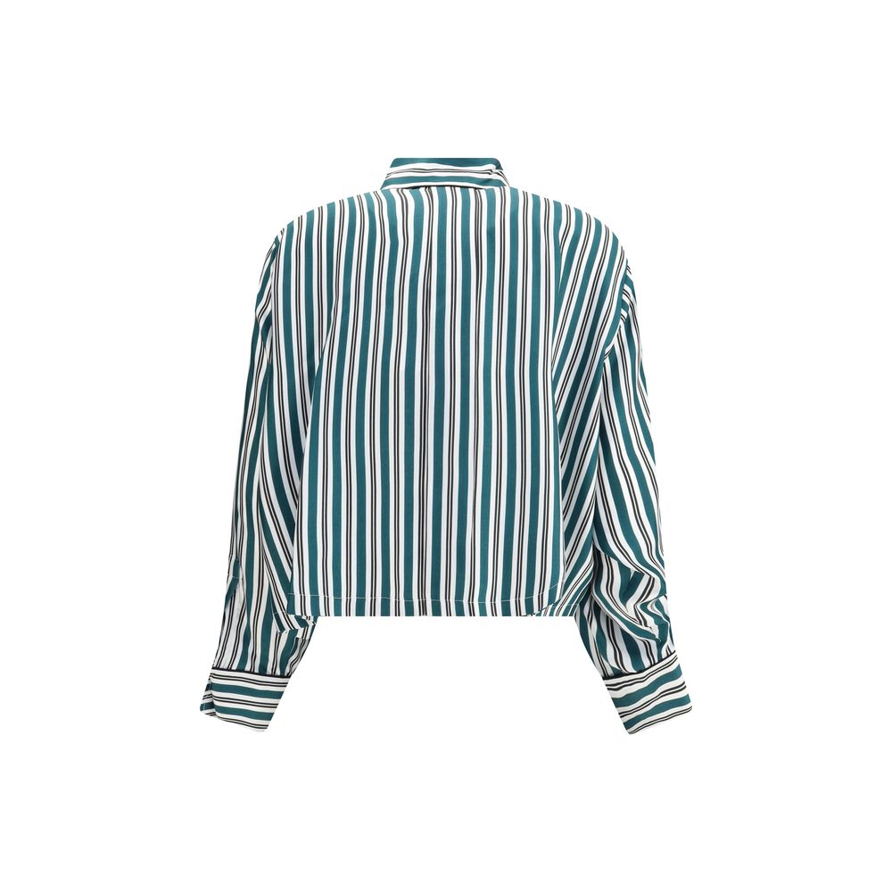 Bicolor Silk Pattern Shirt