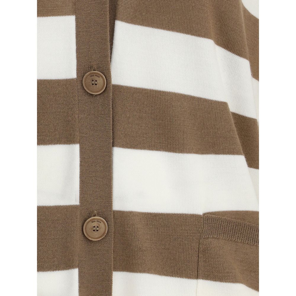 Brown Fleece Wool Cardigan