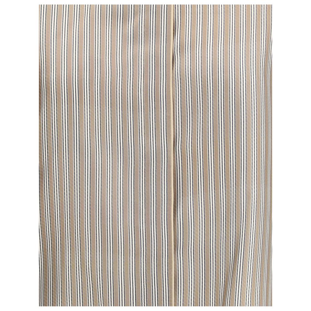 Beige Silk Pattern Shirt