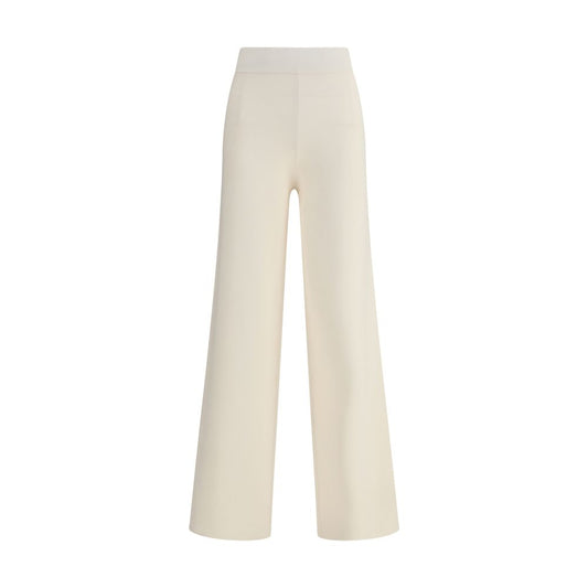 Beige Viscose Casual Pants