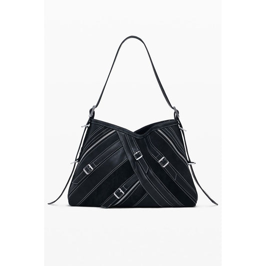 Nero Polyurethane Women Shoulder Bag