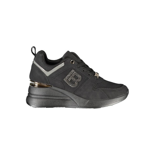 Black Polyester Women Sneaker