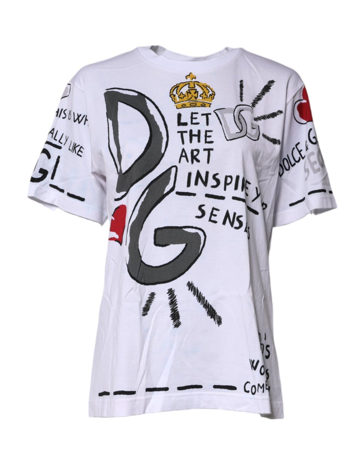 White Graphic Crew Neck Short Sleeves T-shirt