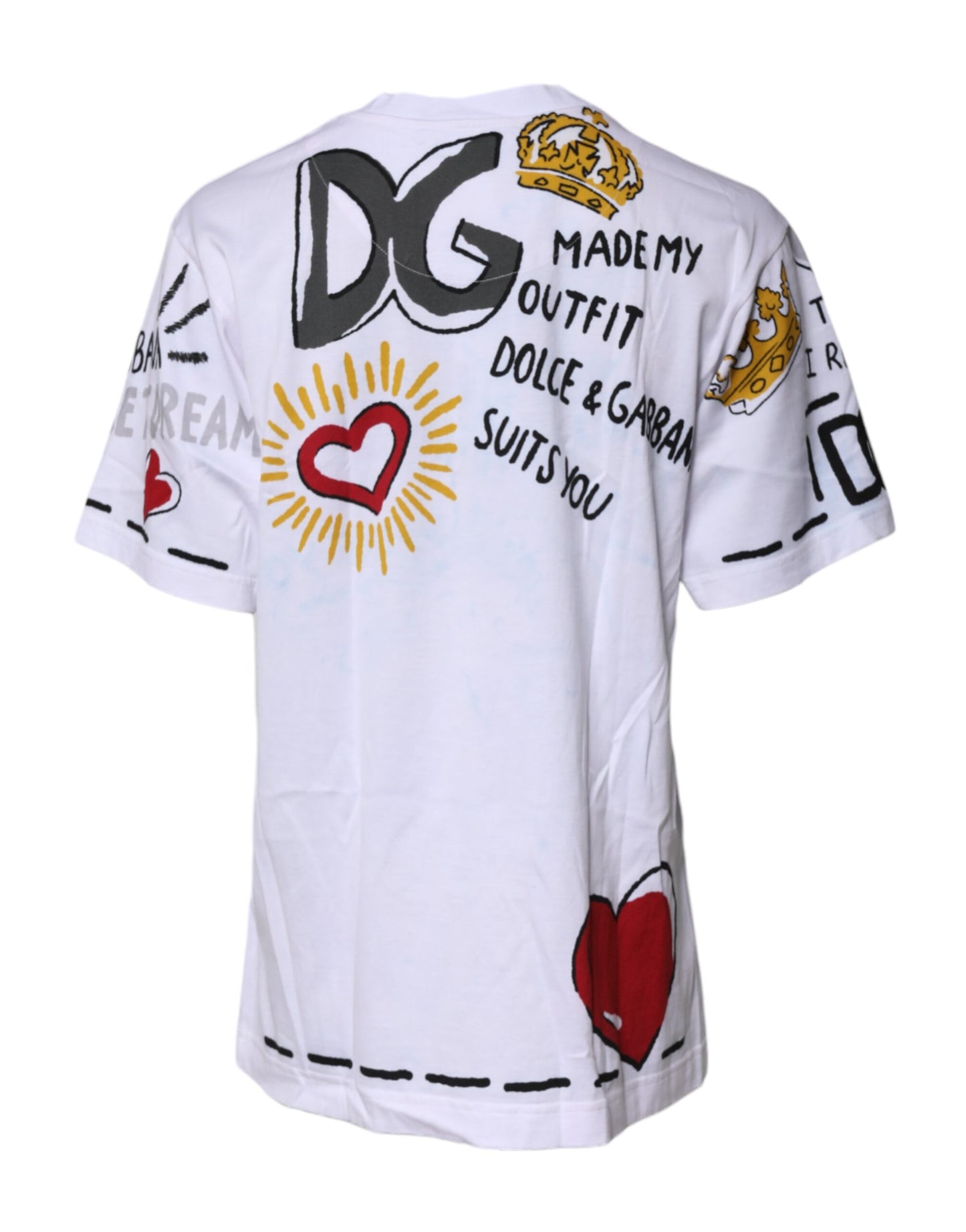 White Graphic Crew Neck Short Sleeves T-shirt