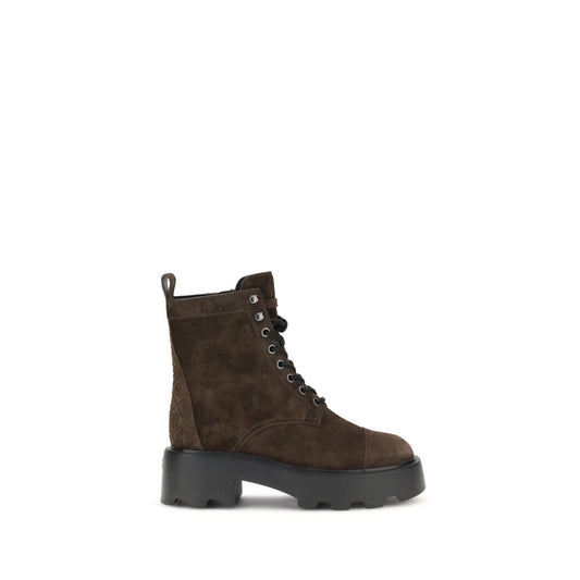 Brown Calf Leather Bos Taurus Lace-Up Boots