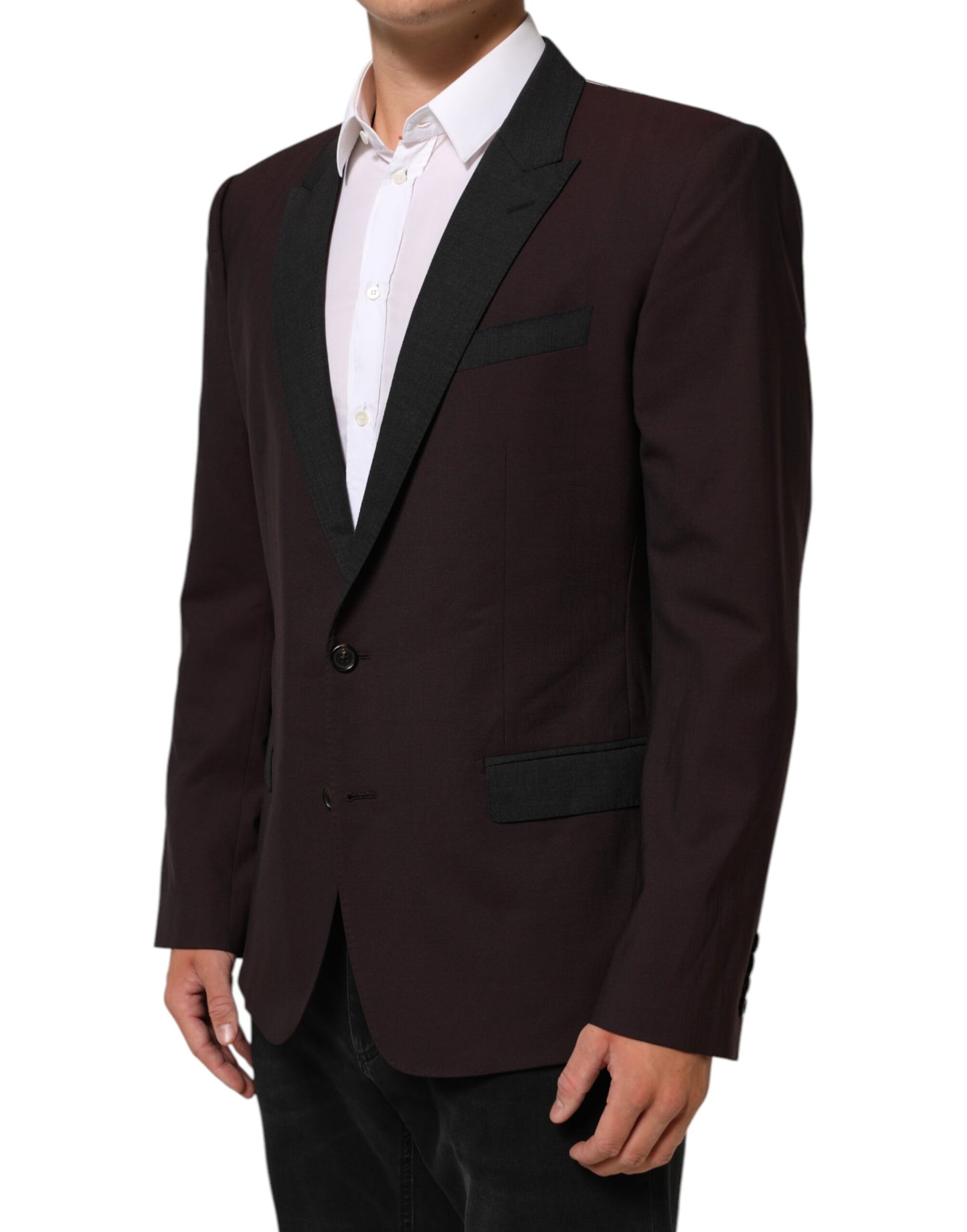 Maroon Wool 2 Buttons Suit Jacket Blazer