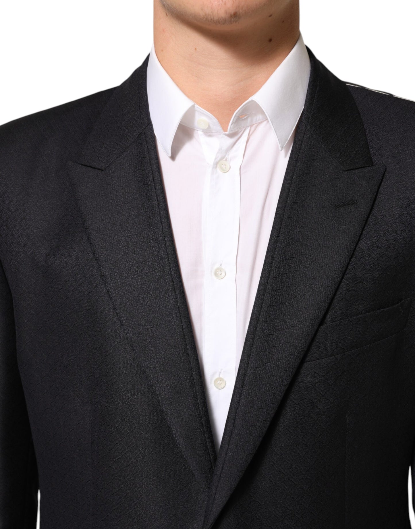 Black Wool 2 Buttons Suit Jacket Men Blazer