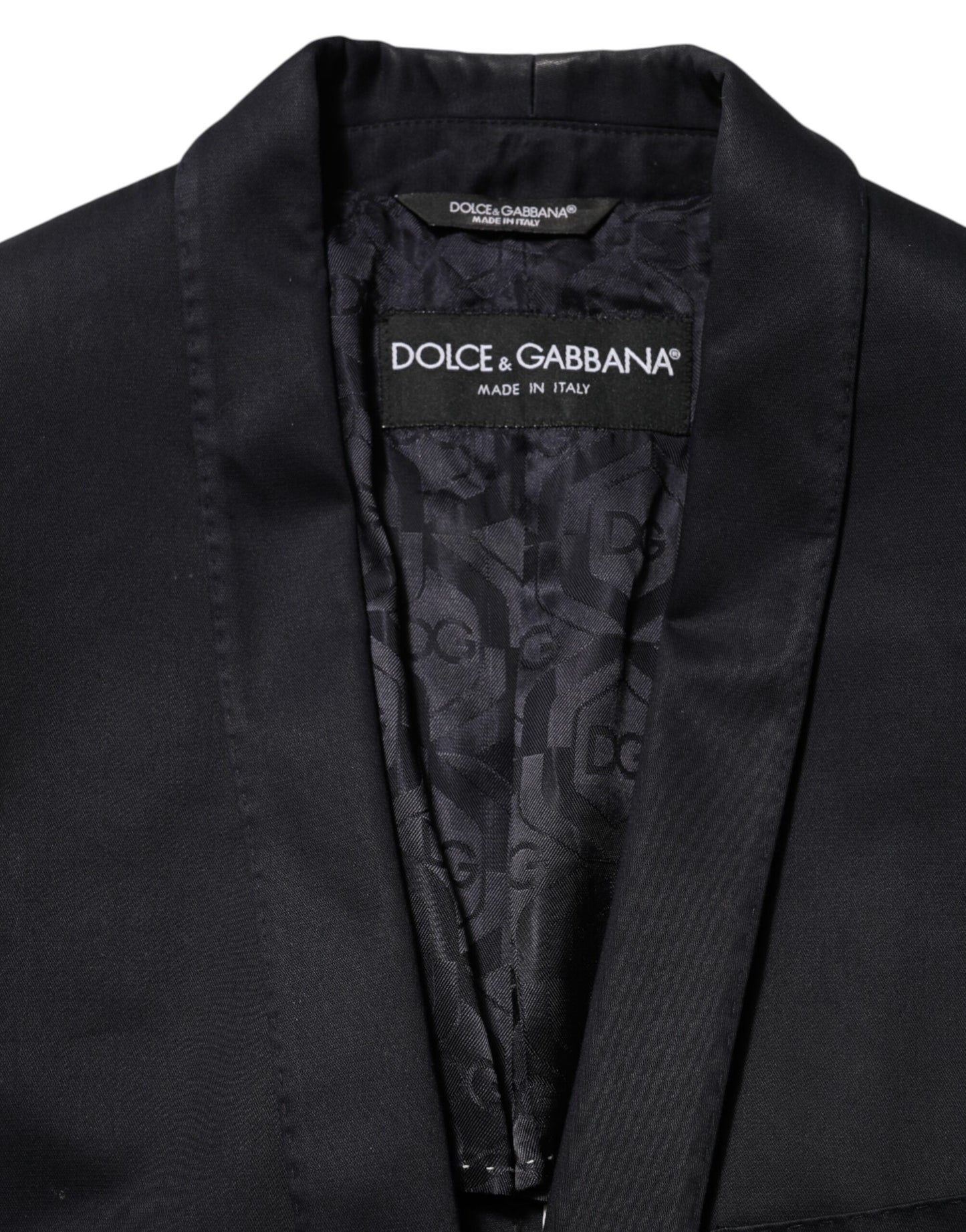 Black Cotton 1 Button Suit Jacket Blazer