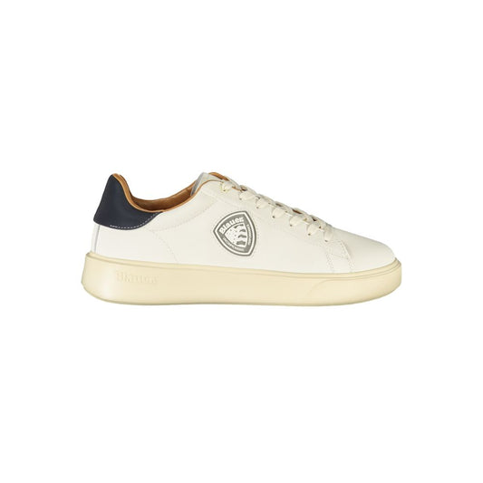 White Polyester Men Sneaker