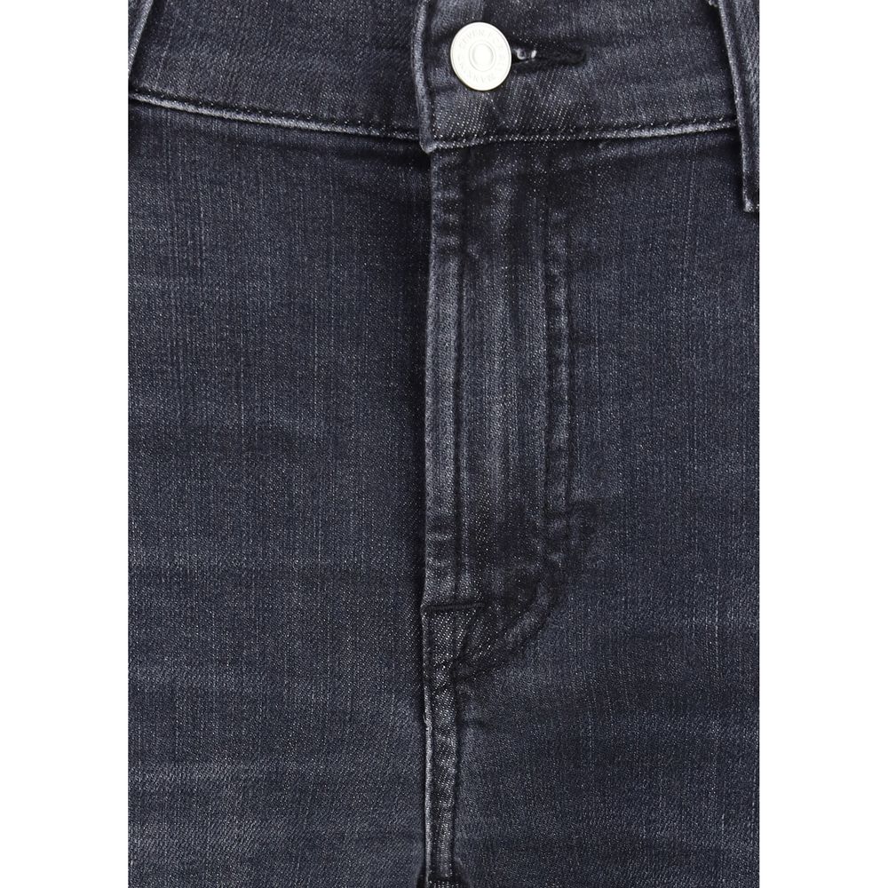 Black Cotton Bootcut Jeans