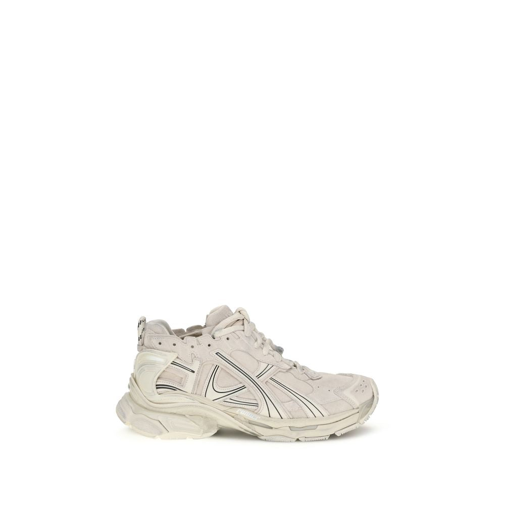 Beige Calf Leather Bos Taurus Athletic Sneakers