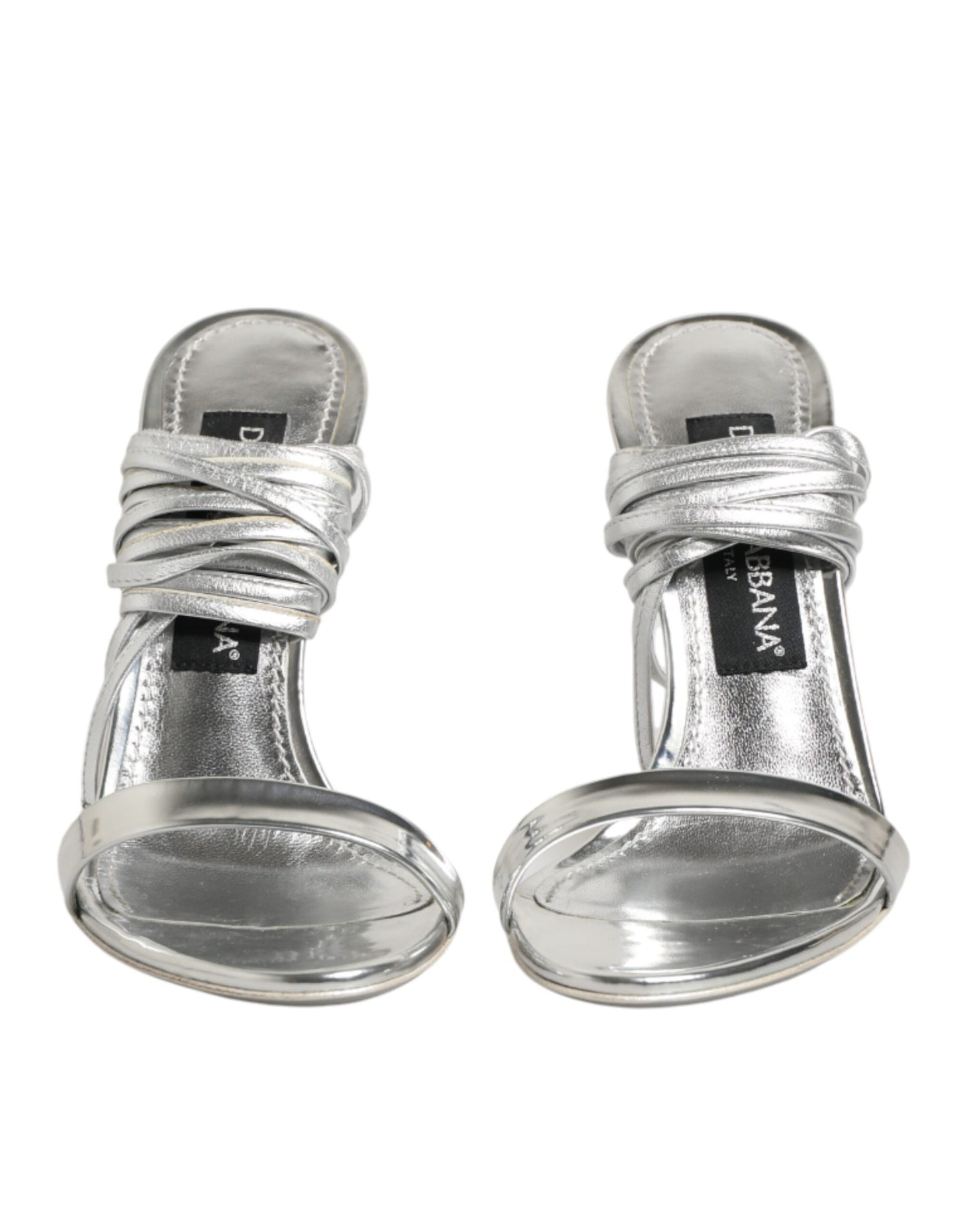 Silver Strappy High Heels Sandals Shoes