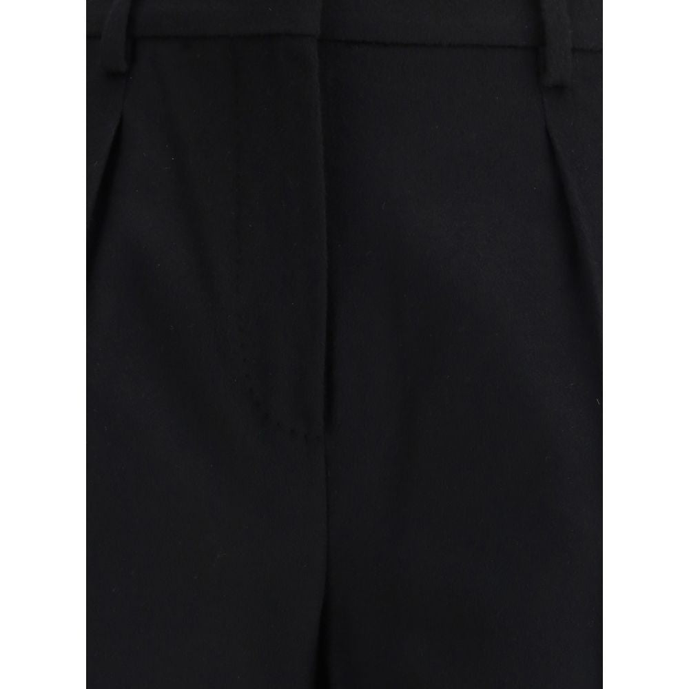 Black Camel Hair  Casual Pants