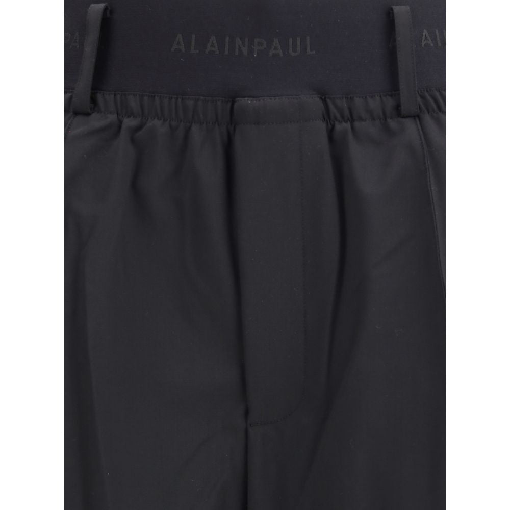 Black Fleece Wool Casual Pants