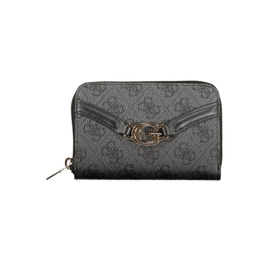 Black Polyurethane Women's Wallet
