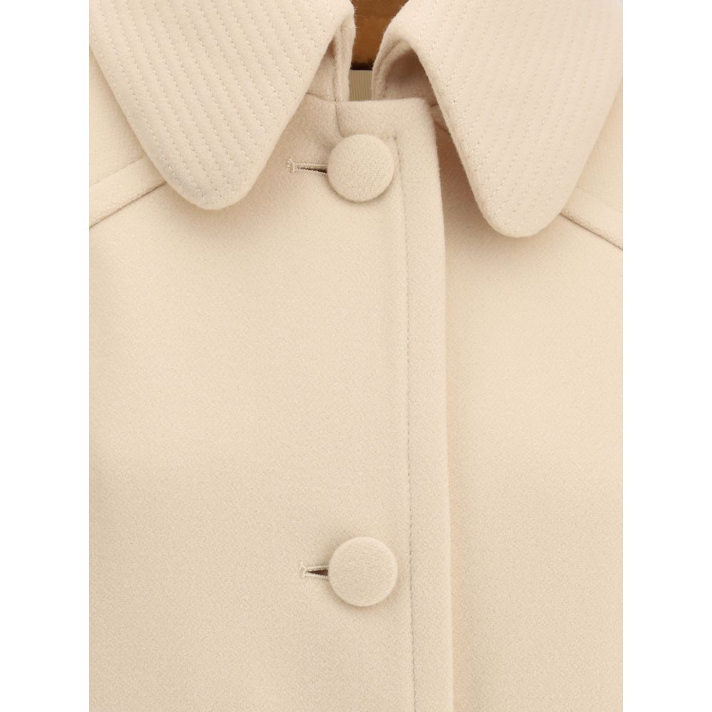 Beige Fleece Wool Coat