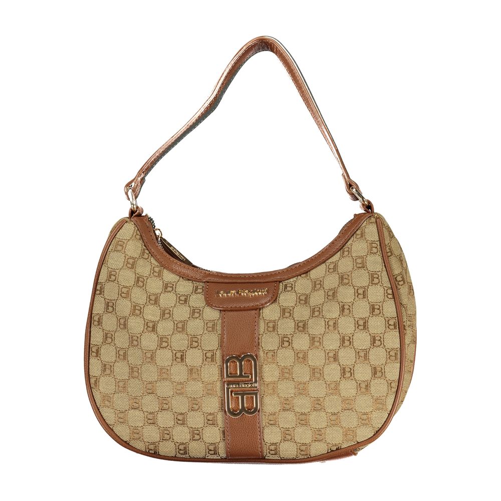 Beige Polyester Women Handbag