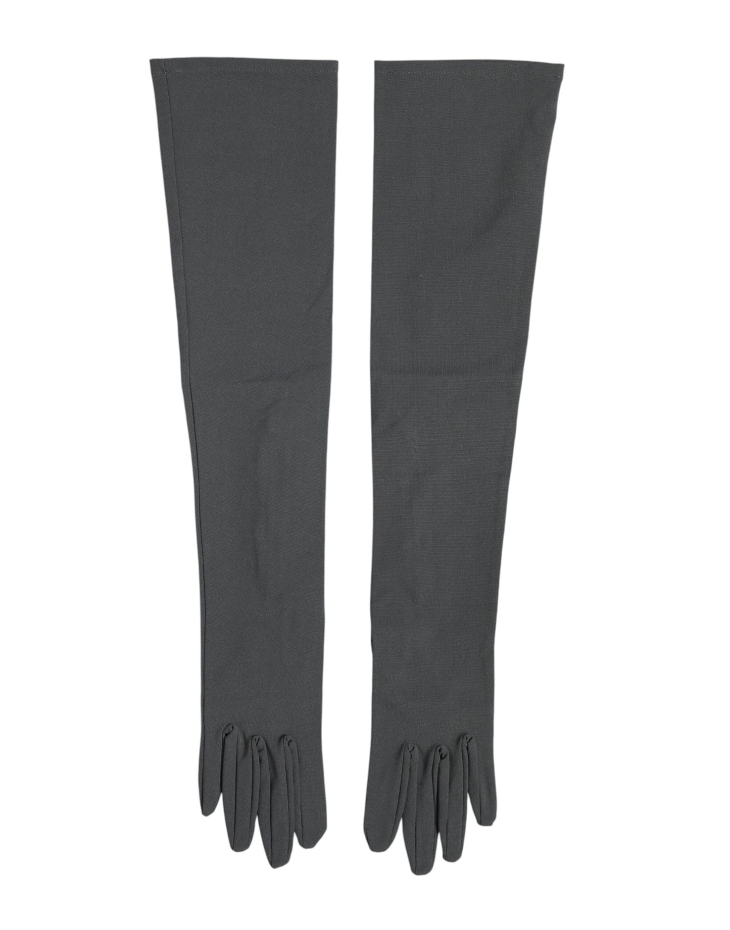 Dark Gray Viscose Elbow Length Mitten Men Gloves