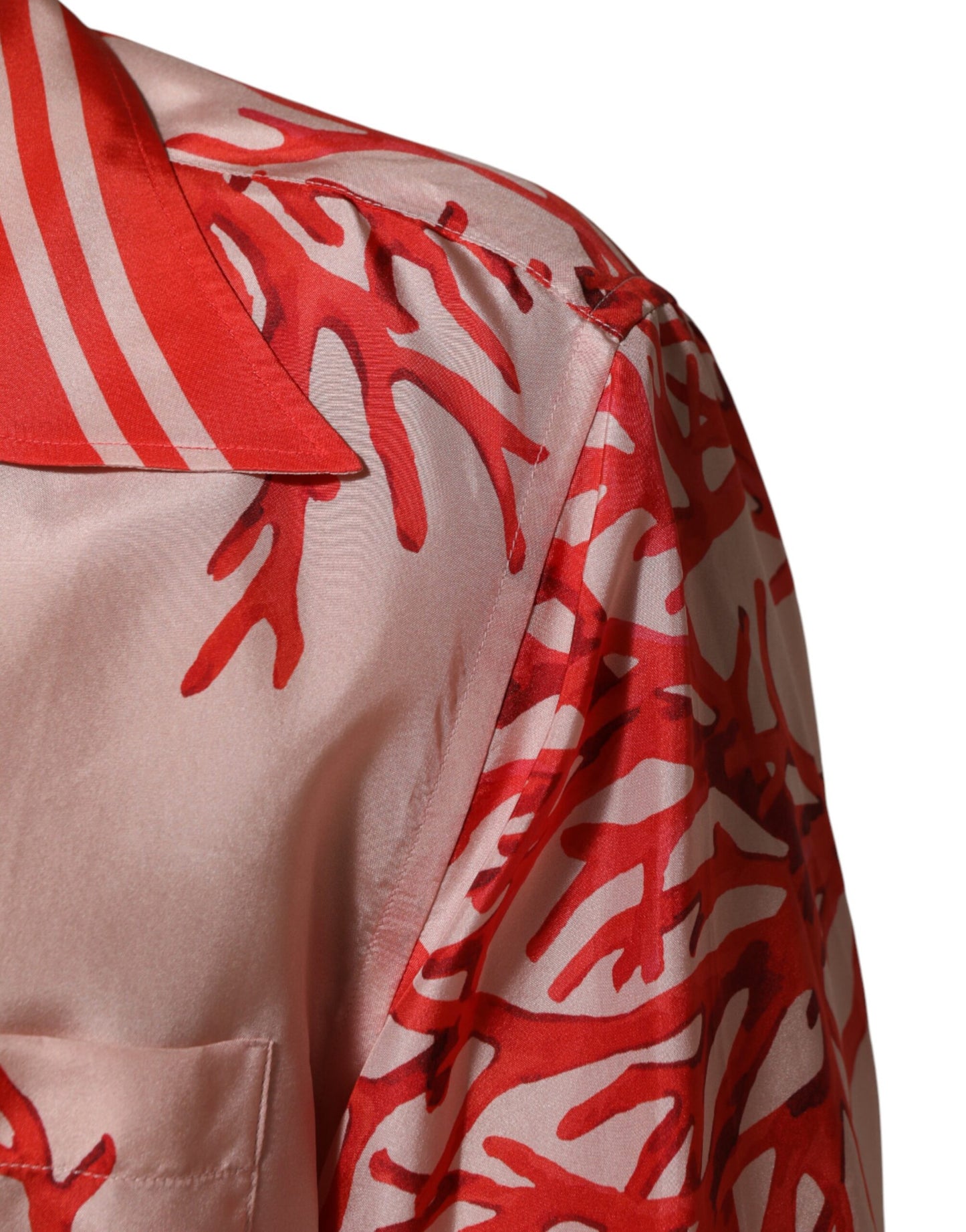 Shirt Red Corals Short Sleeves Button Down