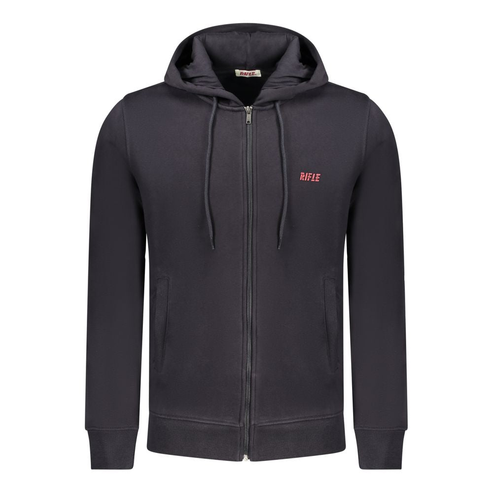Blue Cotton Men's Hooded Sweatshirt