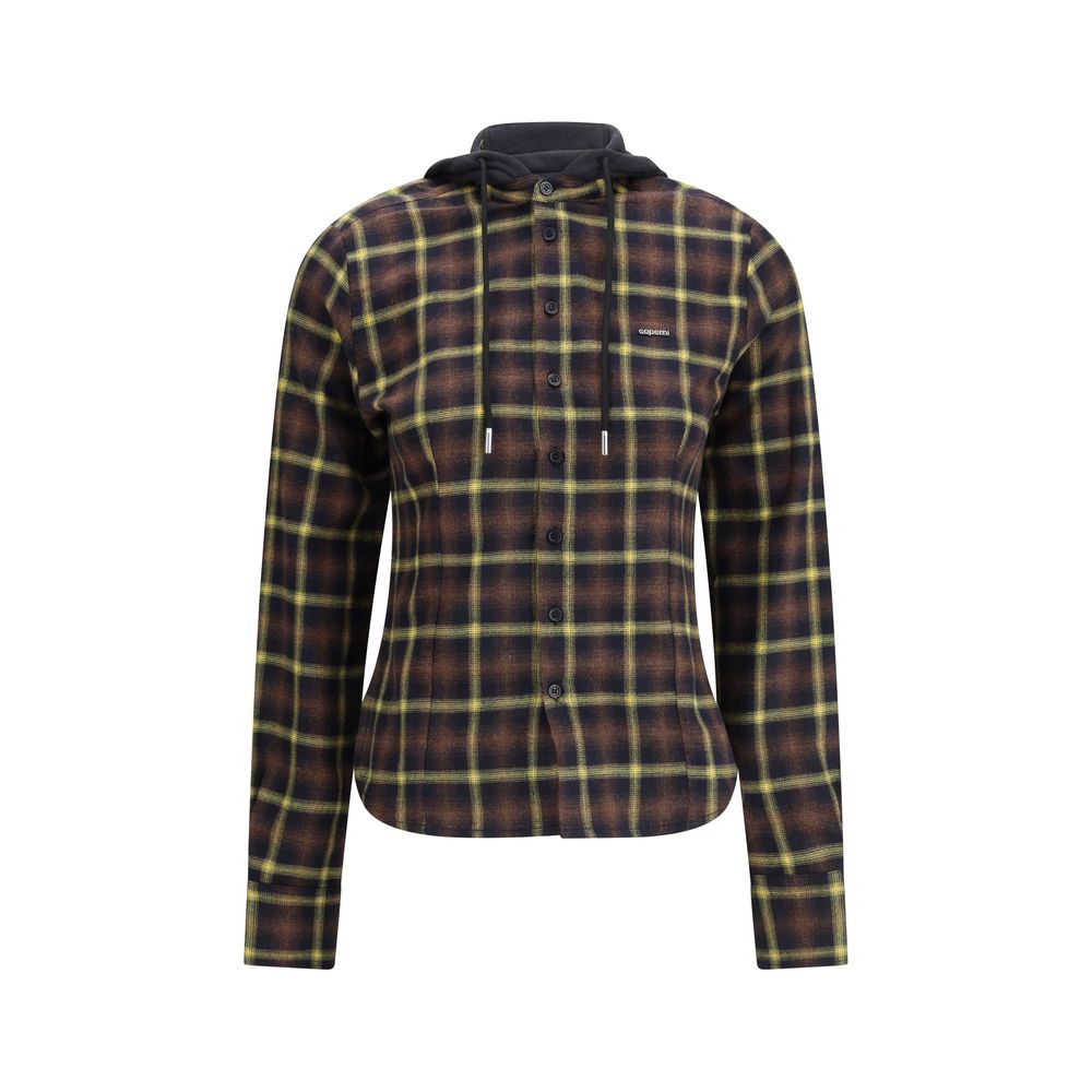 Brown Cotton Pattern Shirt