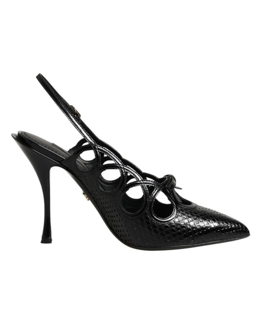 Leather High Heels Slingback Shoes