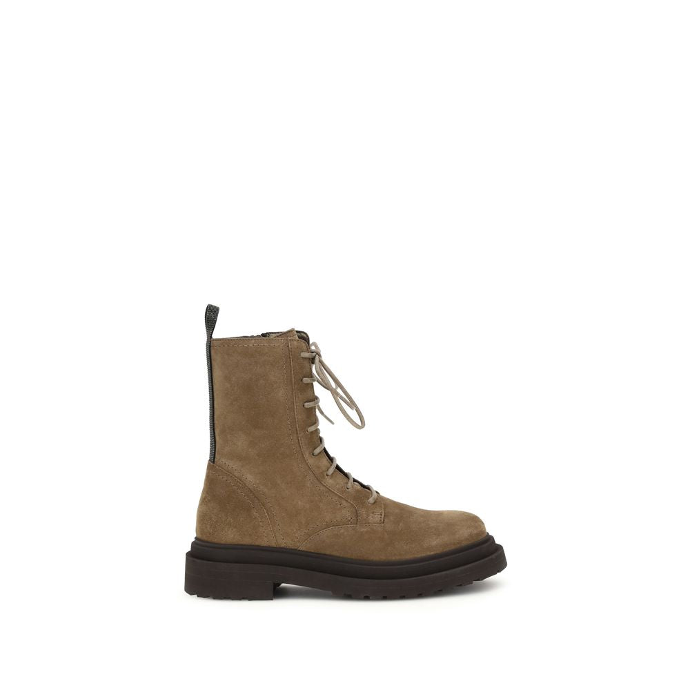 Brown Calf Leather Bos Taurus Lace-Up Boots
