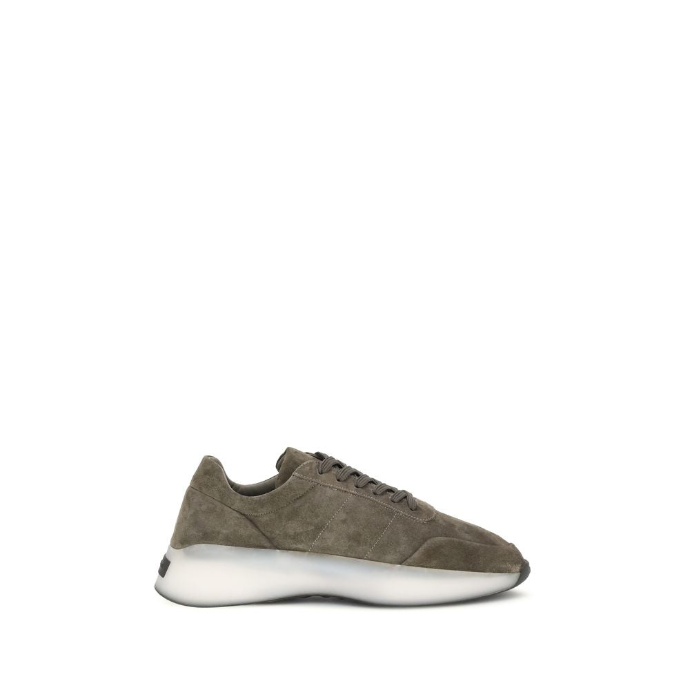 Bicolor Leather Athletic Sneakers