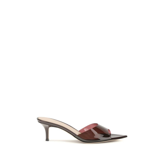 Bordeaux Polyurethane Stiletto Heel Sandals